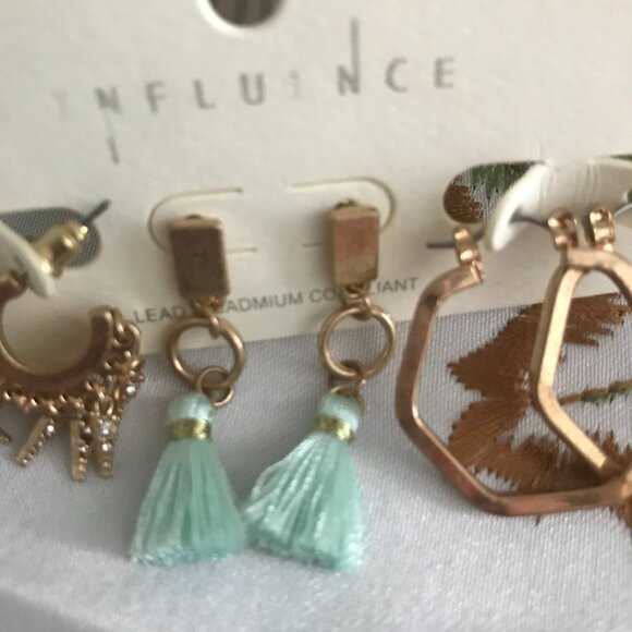 Influence Set of 3 Goldtone Earrings NEW with Tag - Picture 3 of 5